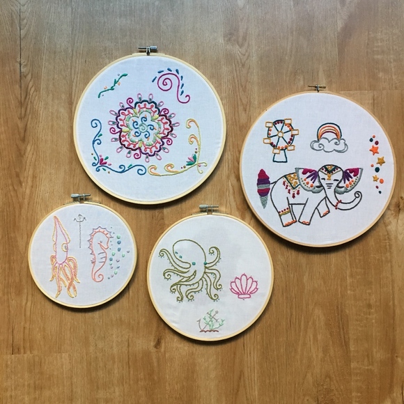 Ocean Creatures Handmade Embroidery Wall Hanging - Picture 5 of 5